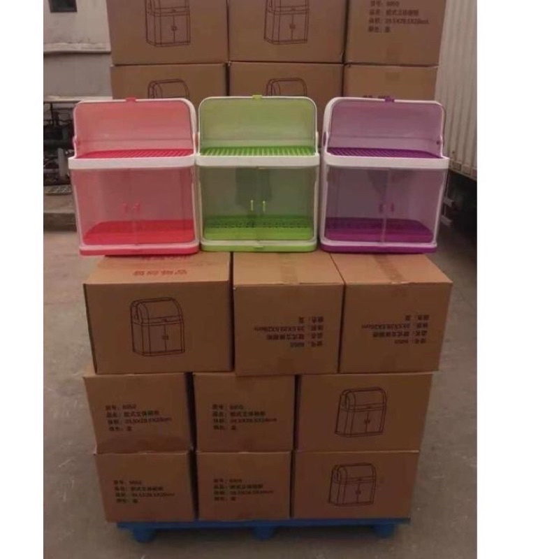 Limited Rak Piring Tutup Mika Anti Bacterial Tertutup Higienis Lemari Piring Gelas Sendok Debu Rak