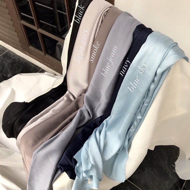 Pashmina Premium Satin Silk Malaysia Textured Crinkle (JAHIT TEPI KECIL SUPER RAPI)-8