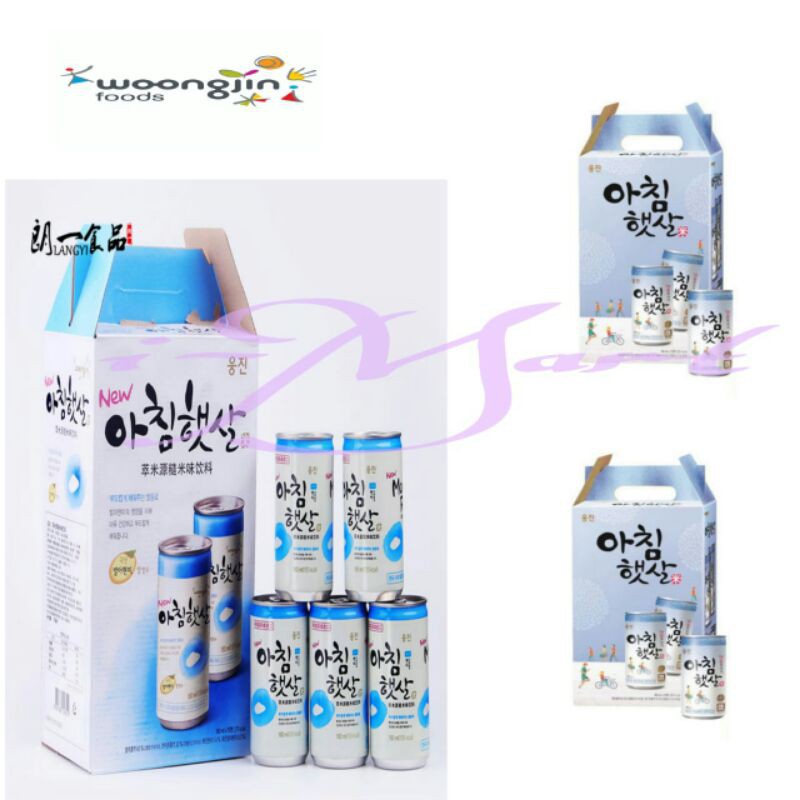 

WOONGJIN Morning Rice Gift Set - Minuman Beras (180ml*15can)