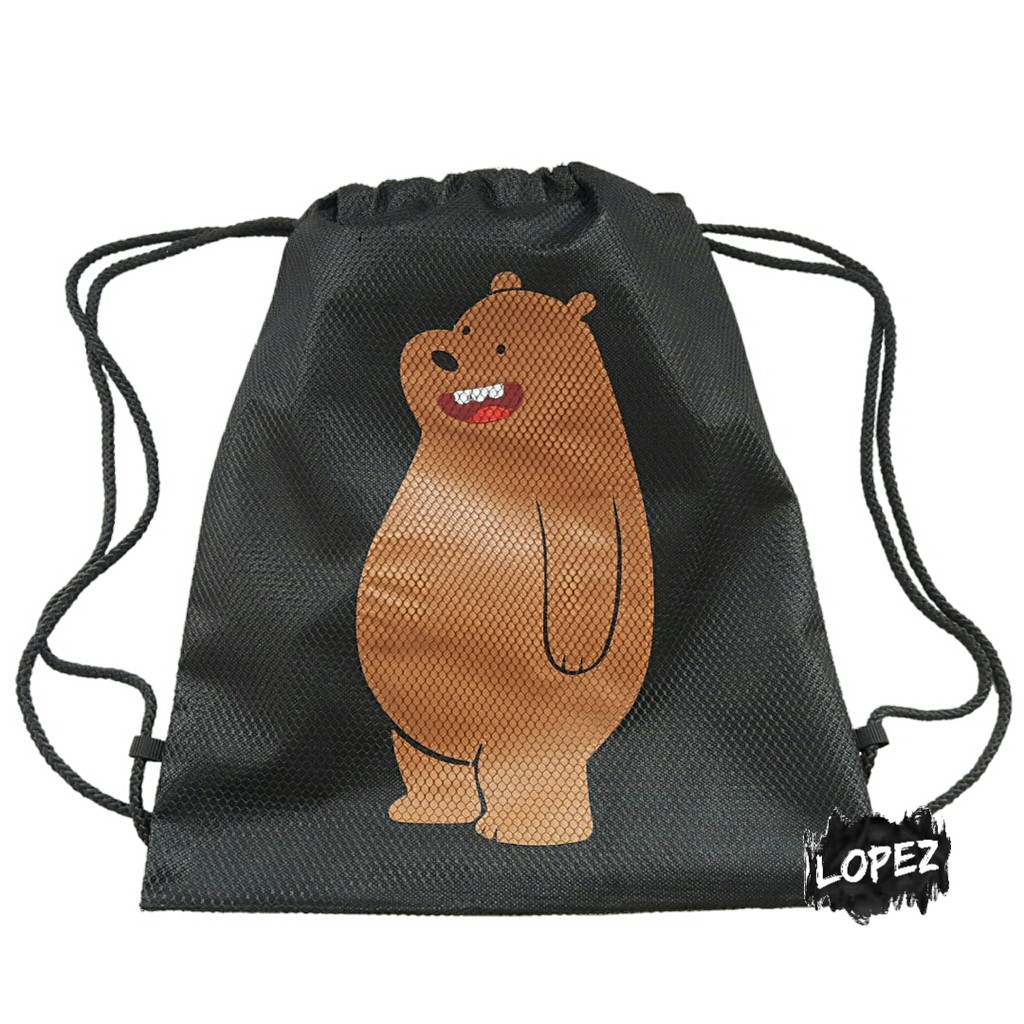 Tas Jaring Grizzly / Tas Ransel We Bare Bears / Backpack Panda Ice Bear Lopez