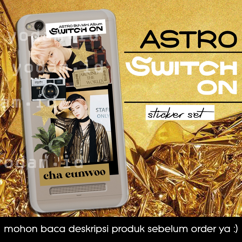 DIY STICKER CASE, STICKER AESTHETIC STIKER KPOP ASTRO - SWITCH ON STICKER SET