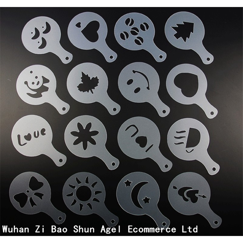 Cetakan Busa Foam Kopi Latte Art 16 PCS - White - OMHZNWWH