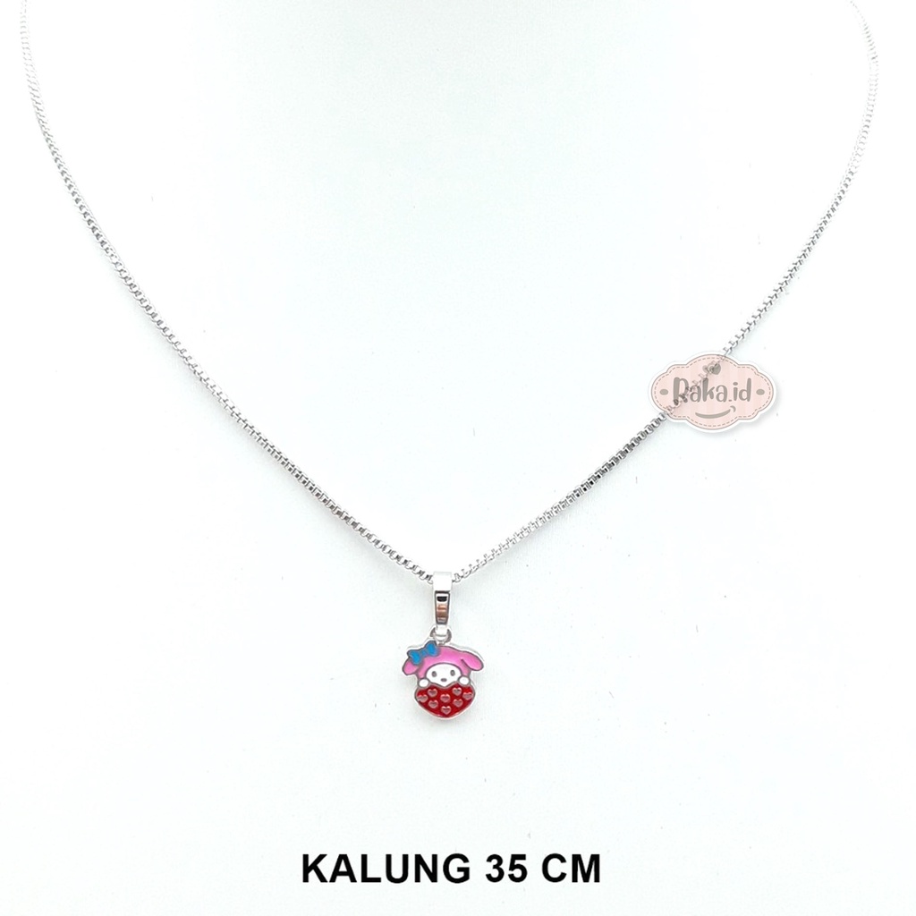 Kalung Anak Rantai Italy Motif Melody Hati Pink Perhiasan Cantik Anak 844