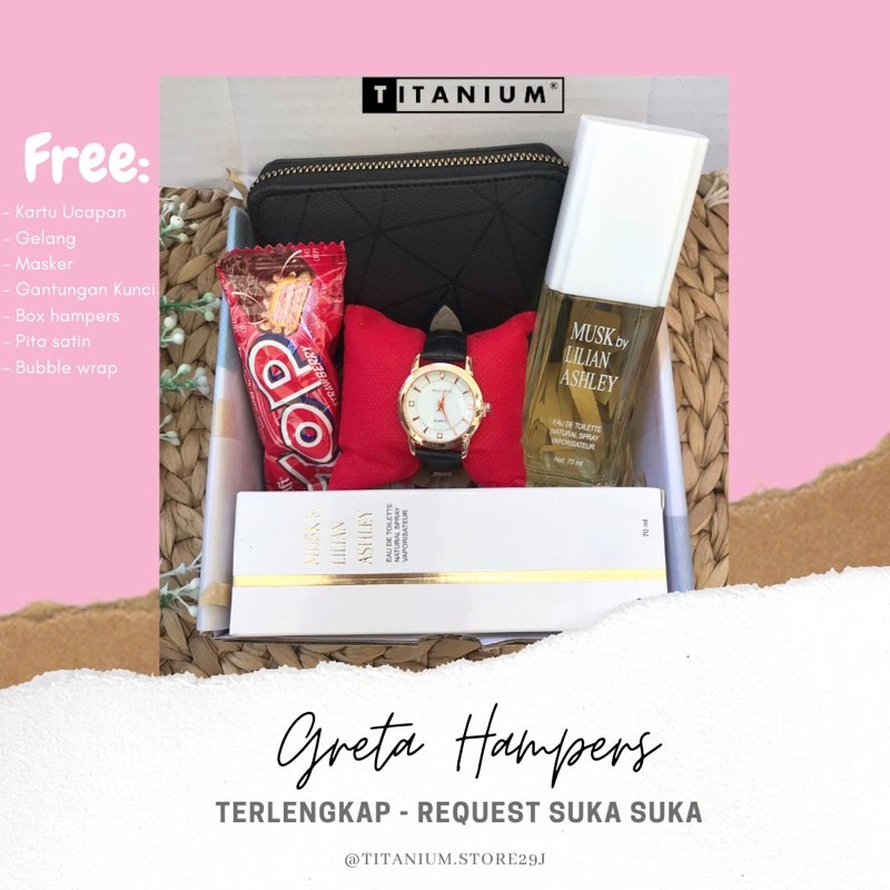 

HAMPERS BOX GRETA GIFT BOX KADO ULTAH KADO PACAR HAMPERS CUSTOM KADO WISUDA HADIAH CUSTOM