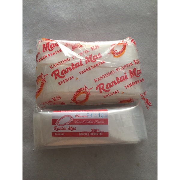 KANTONG PLASTIK PE  RANTAI MAS ES LILIN  4x14,4x15,5x15