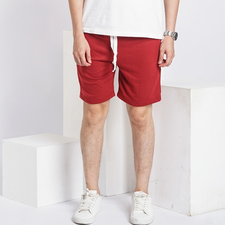 SANVANINA Sweatshort Pants Maroon | Celana Santai | Celana Boxer | A-250E