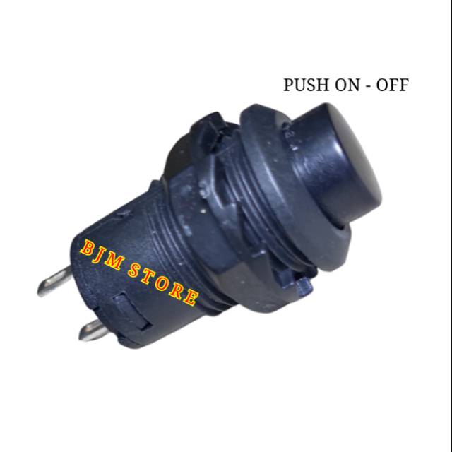 SAKELAR - SWICTH PUSH ON-OFF BULAT 2 PIN - SWITCH PUSH ON OFF BULAT  - HITAM