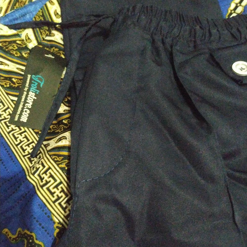 Trolis Size M Batik Tunik Wanita Motif Plat Biru Lengan Panjang Batik Muslim Wanita Cewek Pltbr