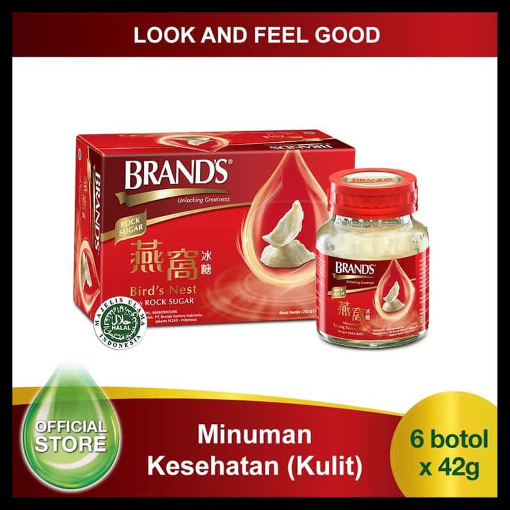 

BRAND'S Birds Nest 42 Gr with Rock Sugar Gula Batu - Isi 6 botol