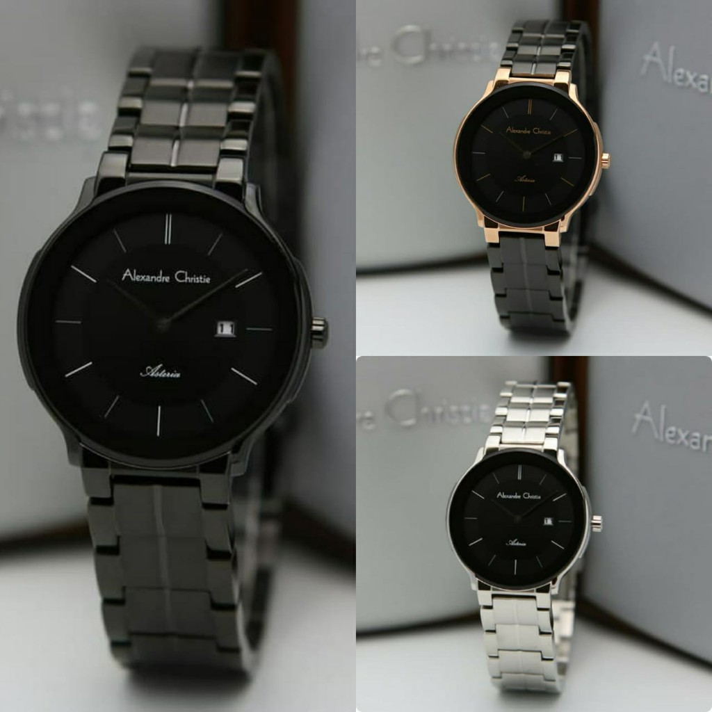 JAM TANGAN WANITA ALEXANDRE CHRISTIE AC 8615 AC8615 BLACK ORIGINAL