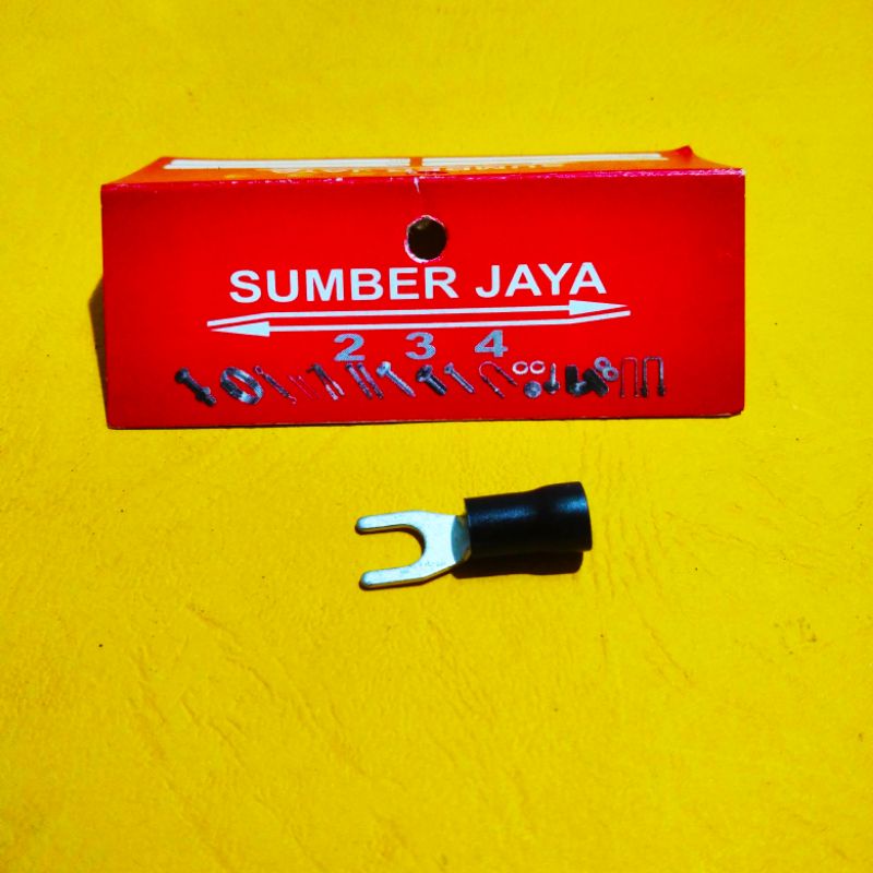 Skun kabel Y Hitam VF 5.5-5 / skun garpu  TERMURAH