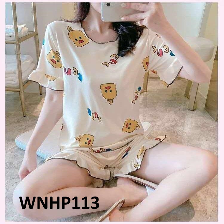 Baju Tidur Wanita Lengan Pendek Celana Pendek Motif Fashion