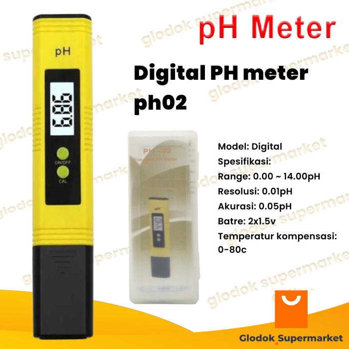 PH Meter Digital PH02 Alat Ukur Uji Air Minum PH-02