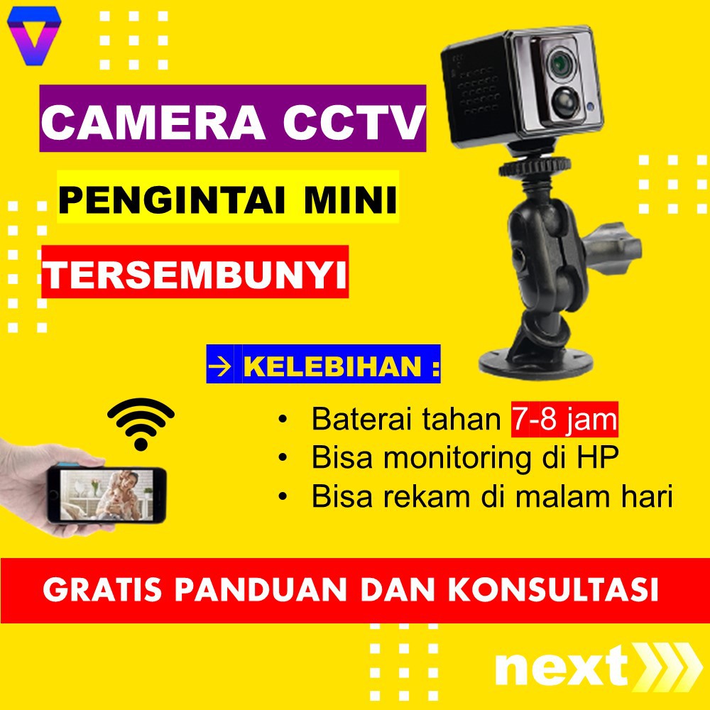 KAMERA PENGINTAI MINI TERSEMBUNYI CAMERA CCTV KECIL MINI SPY IP CAM HIDDEN CAMERA PENGINTIP HD JS68