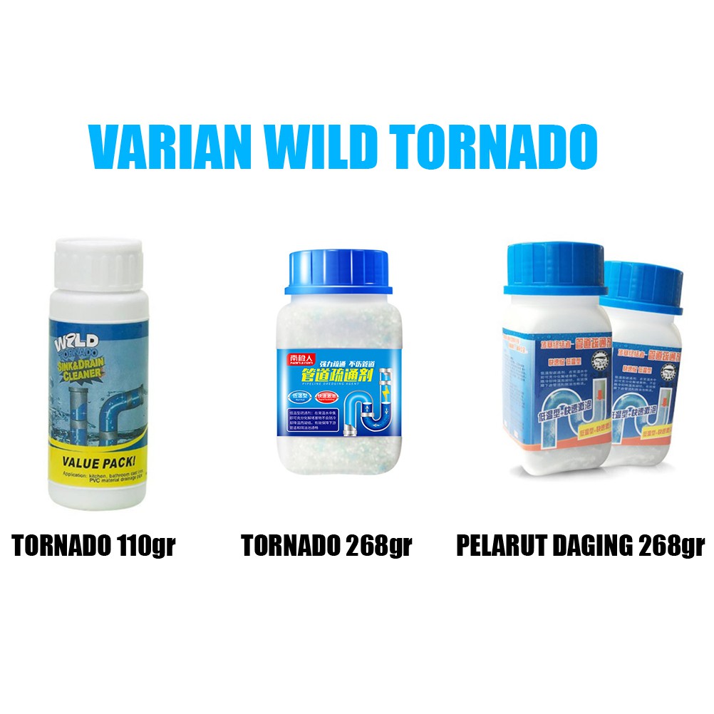 WILD TORNADO - Anti Sumbat Pipa Sink And Drain Cleaner - Anti Pipa Mampet Pelarut Daging