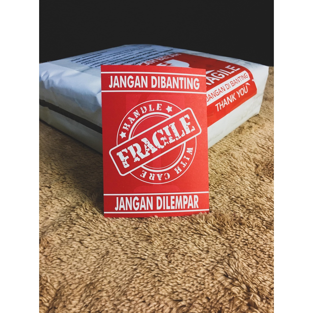 Stiker Fragile 100pc berbagai VARIAN. READYSTOCK 9x6cm