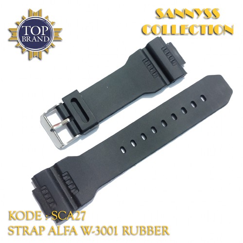 STRAP TALI JAM SPORT ALFA W-3001 - W 3001 - W3001 RUBBER HITAM