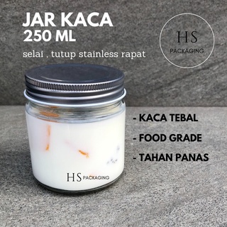 TUTUP STAINLESS 250 ml Jar Kaca / Glass Jar 250ml