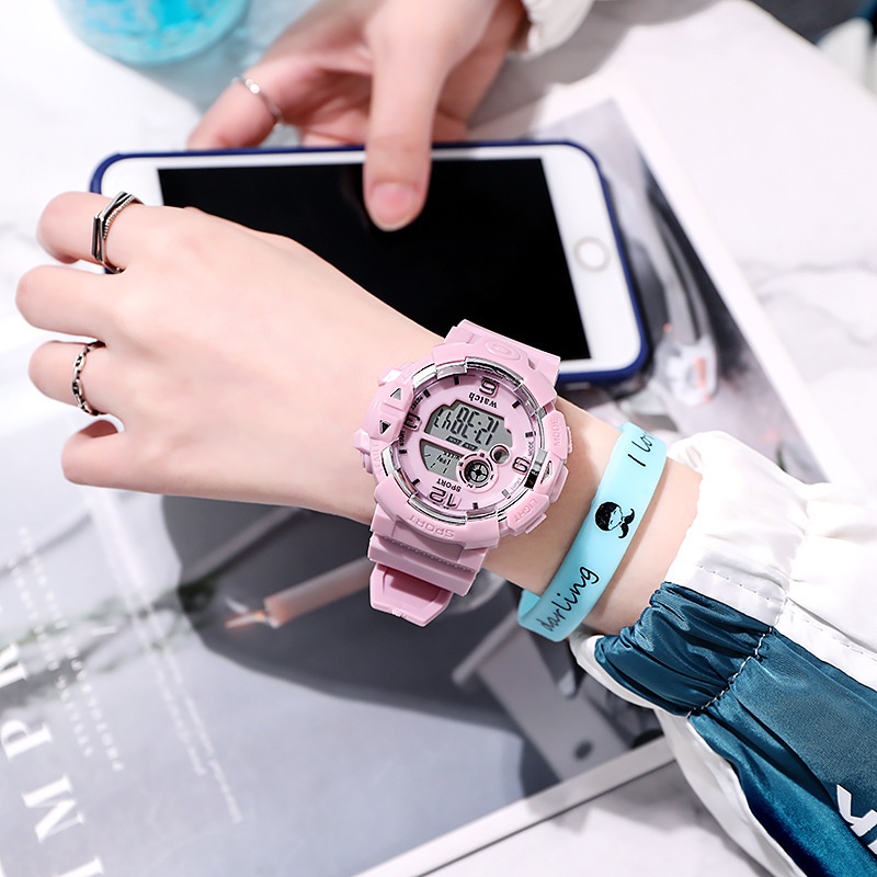 Jam Tangan Sport Wanita Dan Pria Digital Rubber Gaya Korea Fashion Import