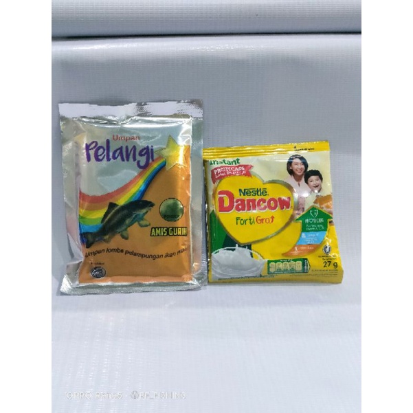 Paket Umpan Ikan Mas Pelangi Amis Gurih + Dancow