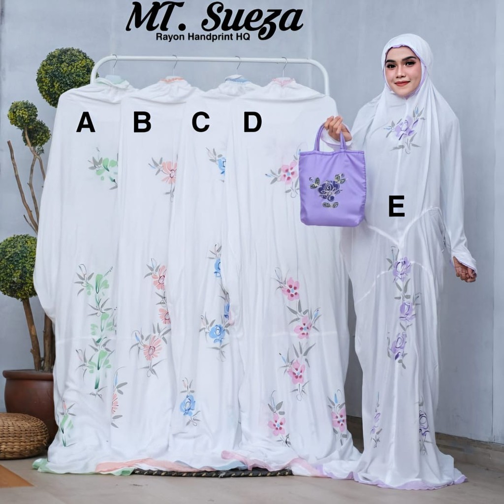 Mukena Terusan Dewasa Lukis Handmade Renda Jumbo Mukenah Rukuh HQ Free Tas