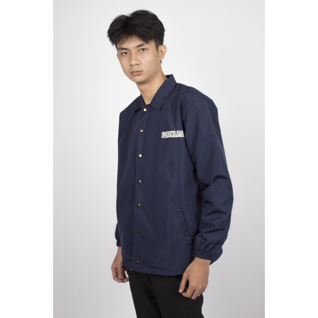 HIPNOP Works Hitam Jaket Coach Pria Outwear Unisex Parasut