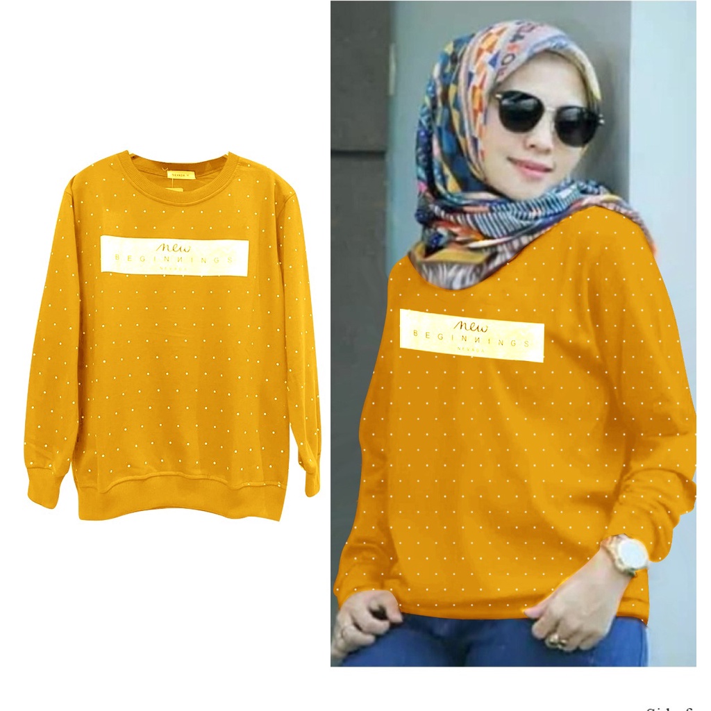 BLOUSE BEGINS 3 UKURAN L/XL/XXL JUMBO ATASAN WANITA MUSLIMAH /BLUS TERARU GOOD QUALITY-MUSTAR
