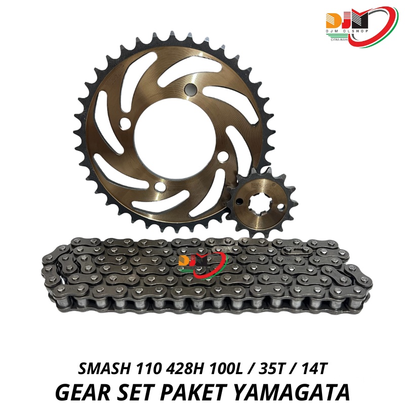 Gear Set Paket SMASH 428H 100L 35T 14T Original Yamagata