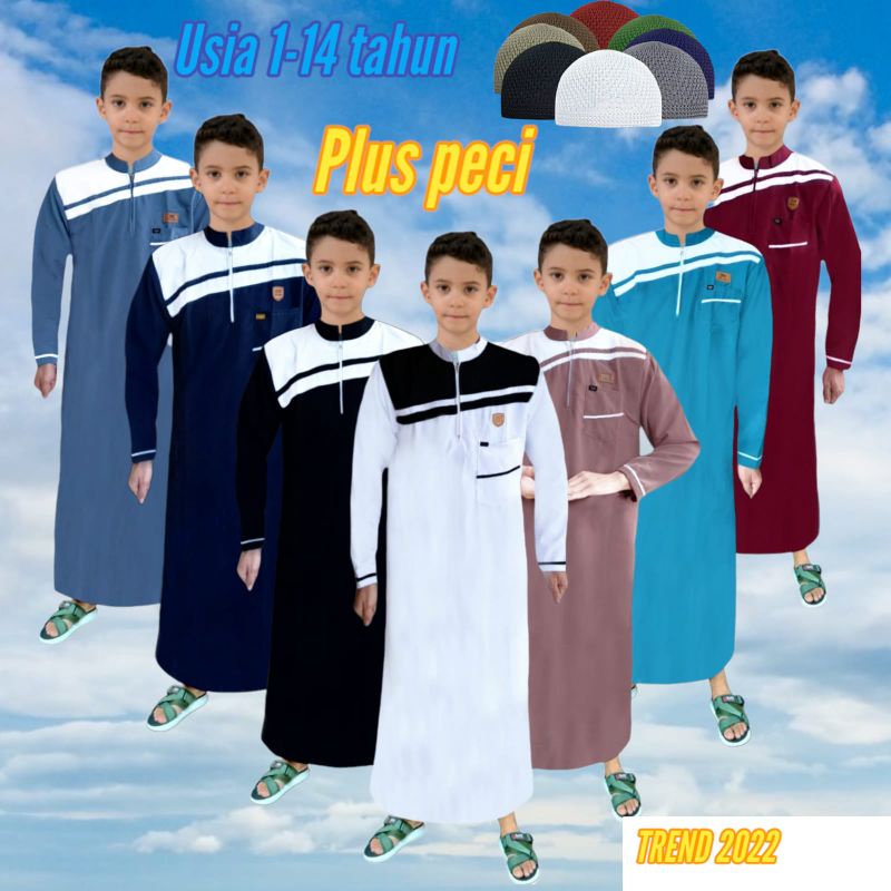 TURUN HARGA AS-SALAF Gamis anak laki laki baju koko anak jubah anak premium gold 1-14 tahun