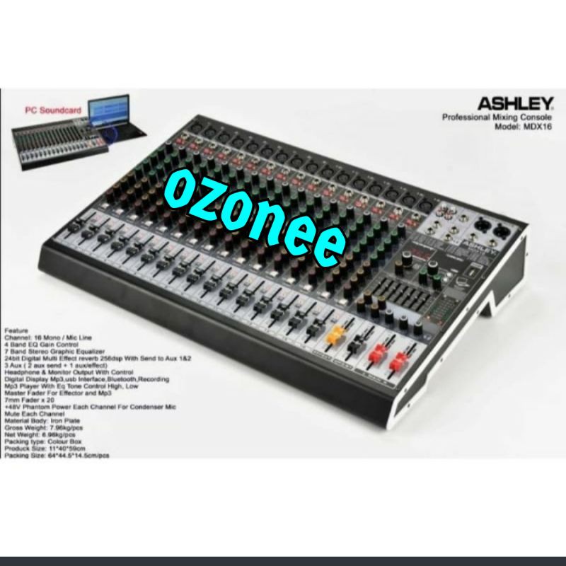 MIXER AUDIO ASHLEY MDX 16 MDX16 16CHANNEL ORIGINAL
