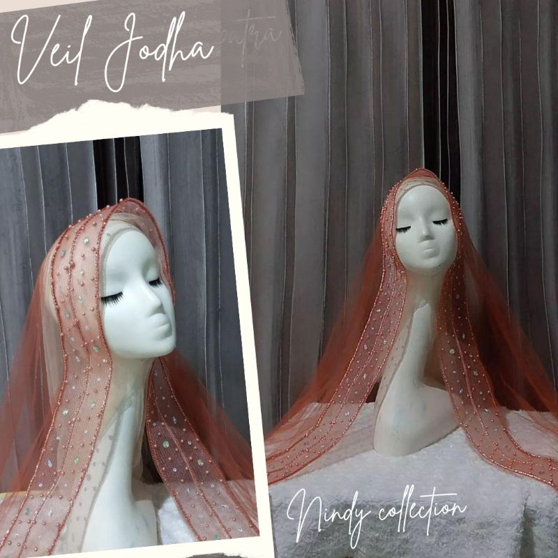 veil Jodha, kerudung pengantin payet
