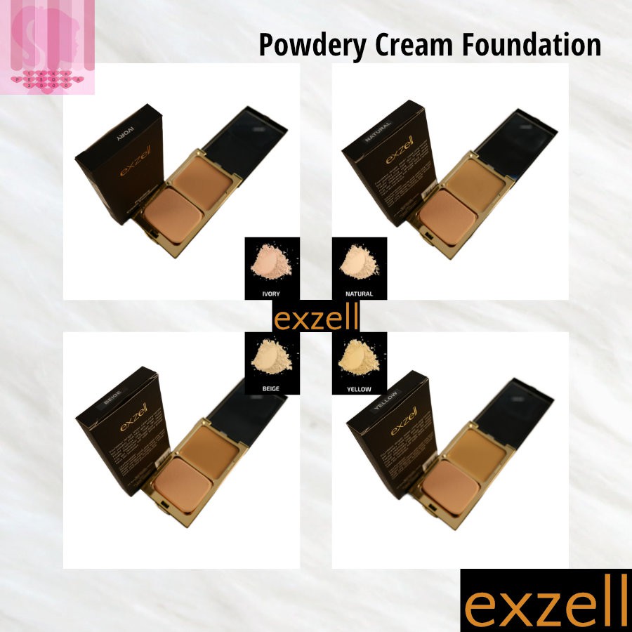 Exzell Foundation Alas Bedak Powdery Cream Resmi BPOM