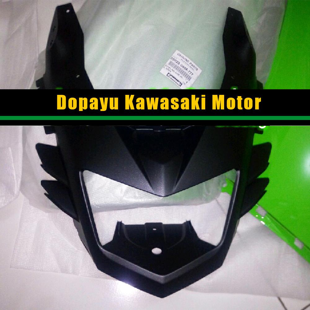 Cover Batok Lampu Depan Ninja Rr New Warna Hitam Doff / Dop Original Kawasaki
