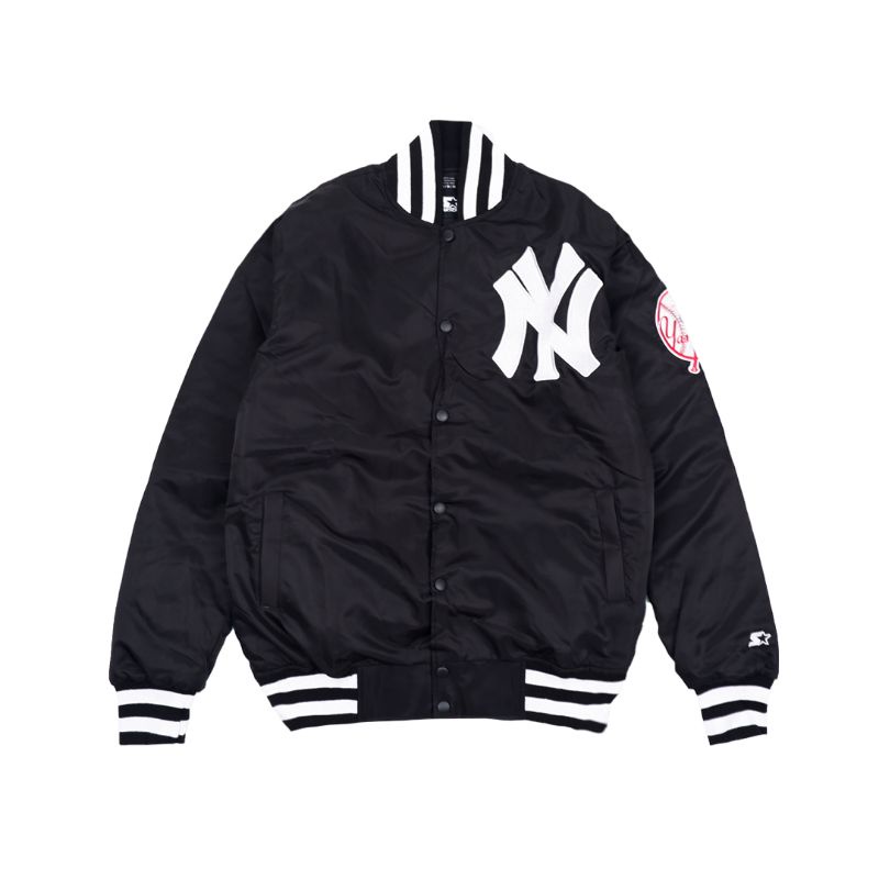 JACKET VARSITY BOMBER YANKEES LOGO BLACK