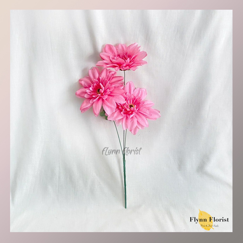 Bunga Dahlia X3 (satuan) Bunga Artificial / Bunga Plastik / Bunga Dekorasi / Pernikahan-1