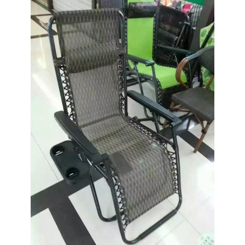 SHENAR Kursi Lipat Santai Zero Gravity Chair Kursi Malas Free Tatakan Tempat Minum