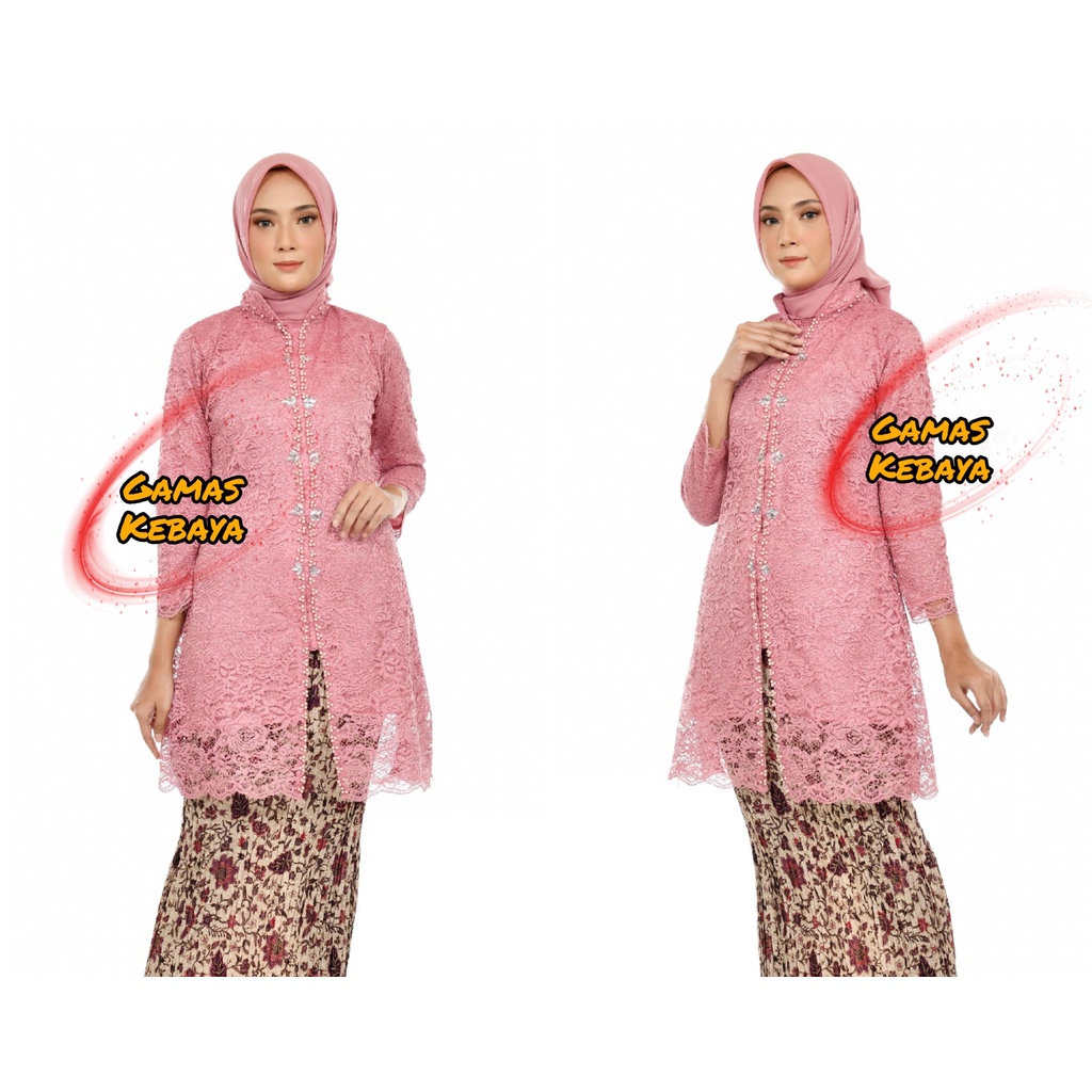 Atasan Kebaya Kancing Depan Payet – Among - Kebaya Pesta - Kebaya Busui – Tunik Brokat Sanghay – Tunik Knacing Depan – Kebaya Ibu – Kebaya Kondangan – Kebaya Modern