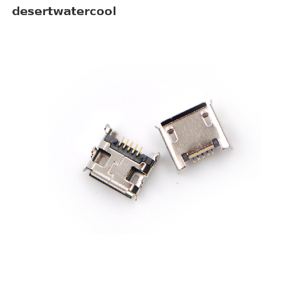 Deid 10pcs Jack Konektor Charger Micro USB Tipe B Female 5Pin DIP Socket