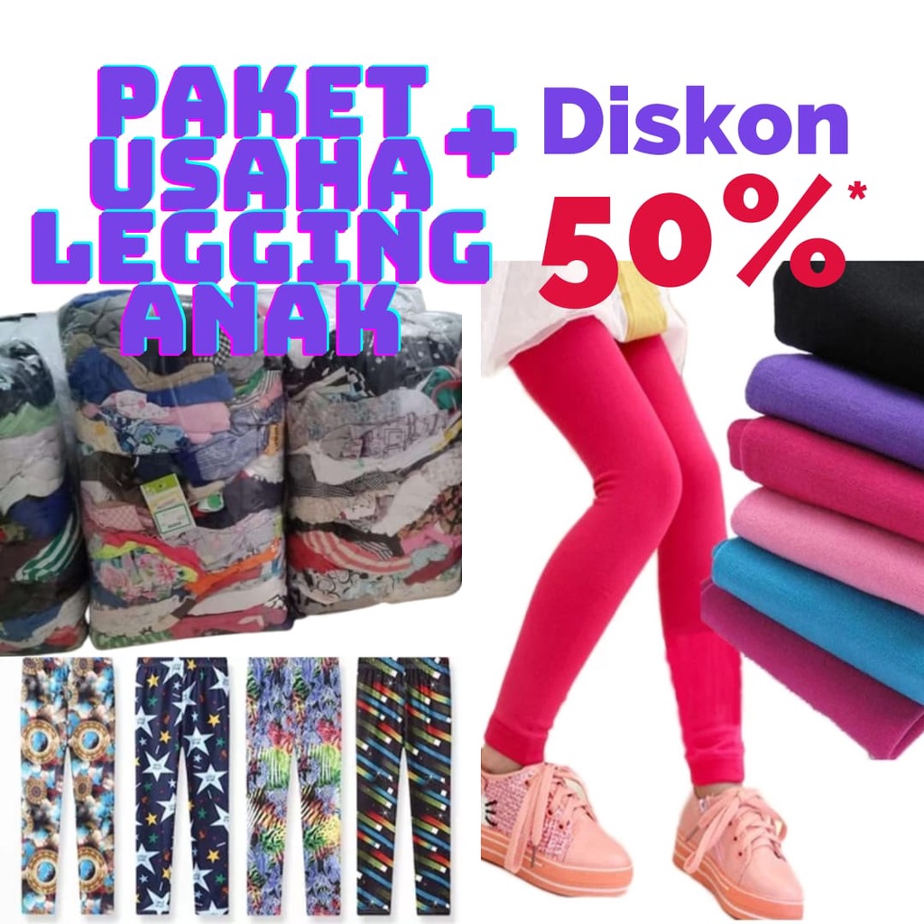 PAKET USAHA LEGGING ANAK ISI 20 PCS (GROSIR DAN KODIAN)