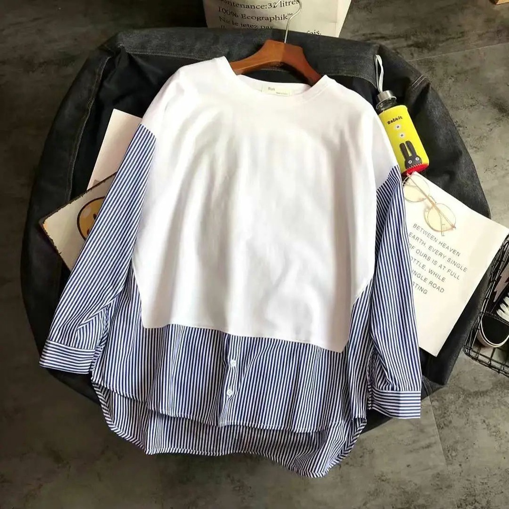 Sailor Top Atasan Blouse kombi Baju Blus Wolicrepe Mix Katun Premium Fashion Muslim Wanita Remaja Ab