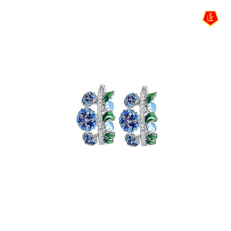 [Ready Stock]Fashion Elegant Flowers Ring Earrings Set