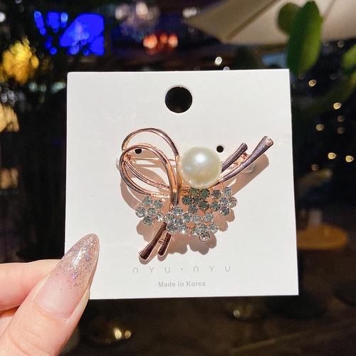 Pink Empress Lucu Korea Mutiara Bros Kepribadian Wanita High-end Korsase Pakaian Tetap Pin Aksesoris Hadiah-12