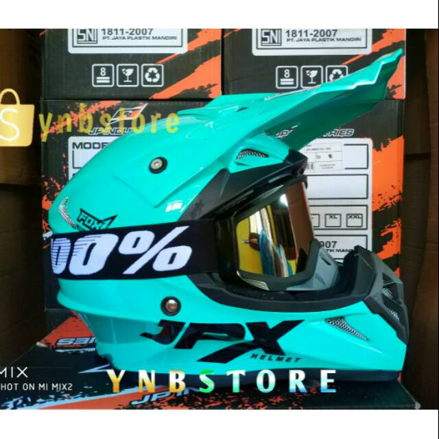 JPX CROSS FOX1 SOLID POLOS TOSCA BLUE BIRU BONDI GLOSS + KACAMATA GOOGLE GOGGLE 100 persen