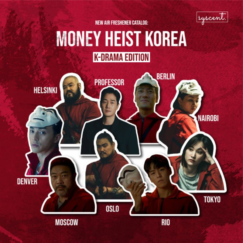 SYSCENT Air Freshener Money Heist Korea (Parfum Mobil / Pewangi Ruangan)