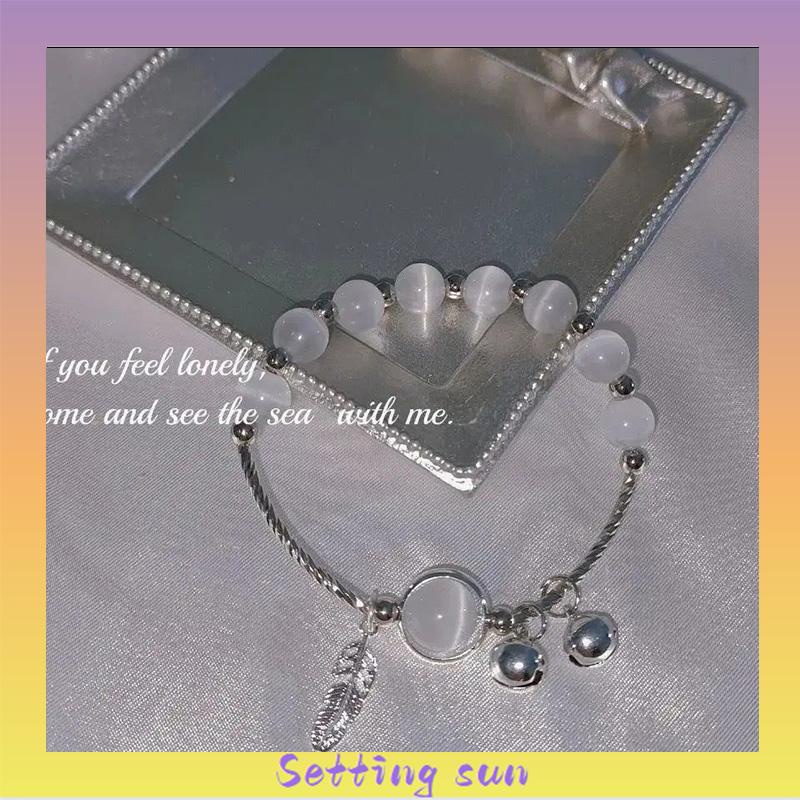 Opal Pasangan Pacar Wanita Gelang Wanita Sederhana Gelang Lonceng TN