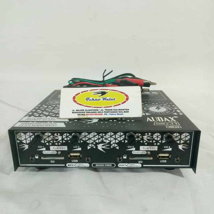 Ampli walet audax axm11, mesin panggil walet, mesin pancing suara burung walet, 2 player 4 channel