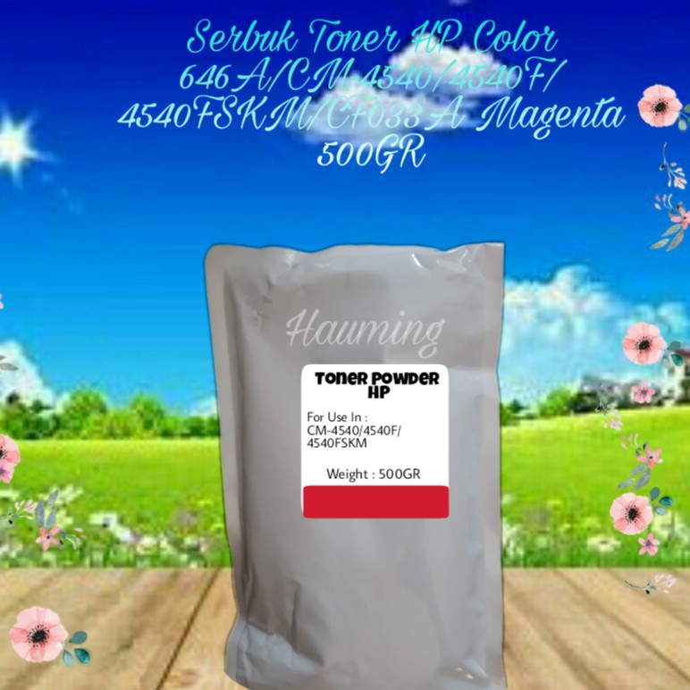 Serbuk Toner Powder Color HP 646A CM4540 CM4540f CM4540FSKM CM-4540 4540f CF033A Magenta 500gr