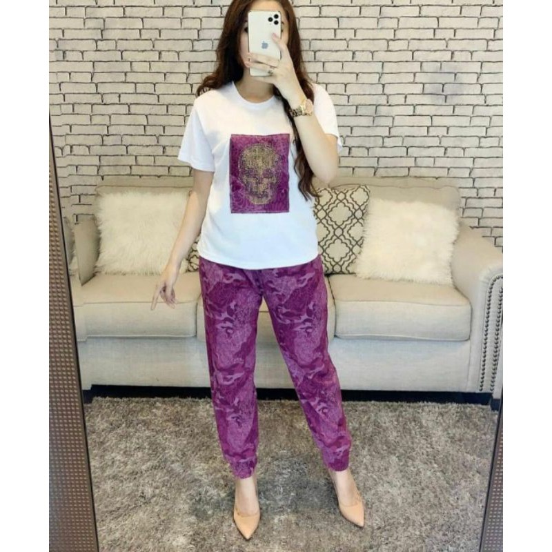 TERBARU BRANDED by ZARA SKULL CASUAL SET