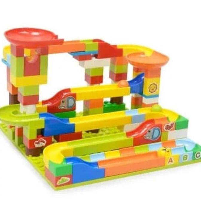 Mainan Anak Diy Lego Seluncur Bola 125 Pcs