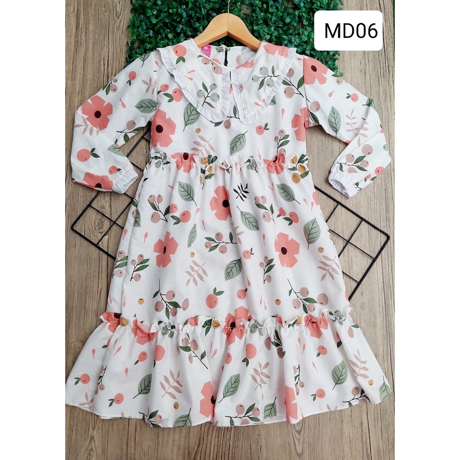 ADYAKIDS GAMIS MIDI KIDS / DRESS MIDI ANAK / GAMIS ANAK MOTIF BUNGA (2-10th)